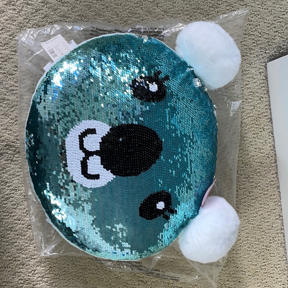 COPY - NWT Justice  Koala Reversible Sequins Plush Pillow. Approx. 14”